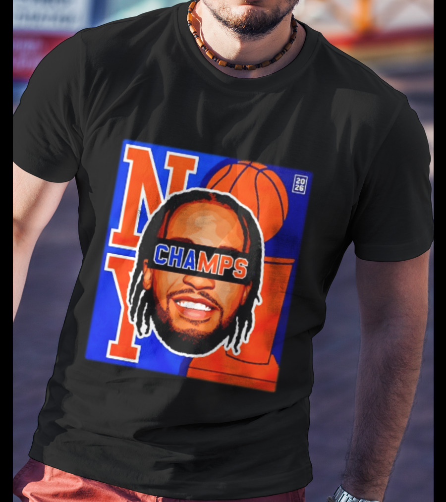 Jalen Brunson New York Knicks 2026 Champs Big Head NBA Basketball T-Shirt
