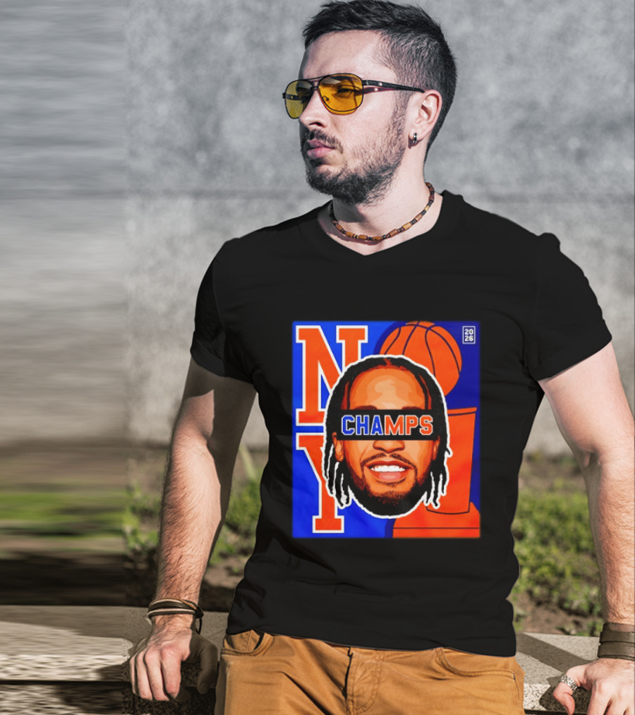Jalen Brunson New York Knicks 2026 Champs Big Head NBA Basketball T-Shirt