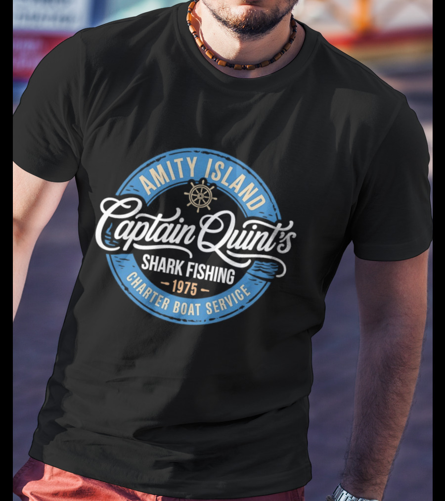 Amity Island Captain Quint's Shark Fishing Charter Boat Service 1975 T-Shirt
