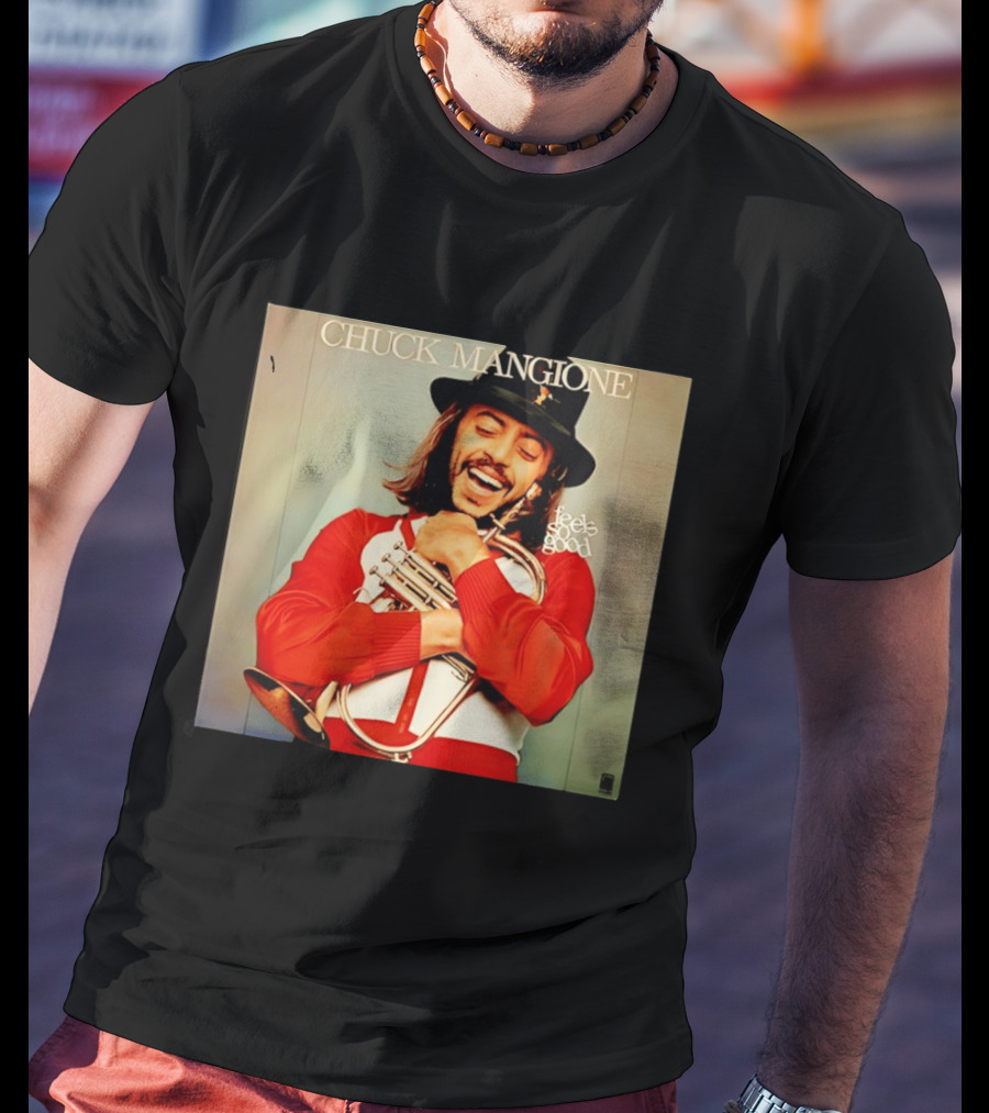 Chuck Mangione Feels So Good Iconic Album Cover With Flugelhorn Player In Red And White Outfit T-Shirt