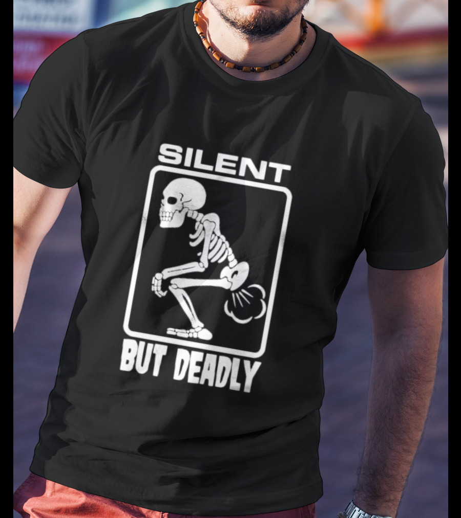 Silent But Deadly Skeleton Funny Halloween T-Shirt