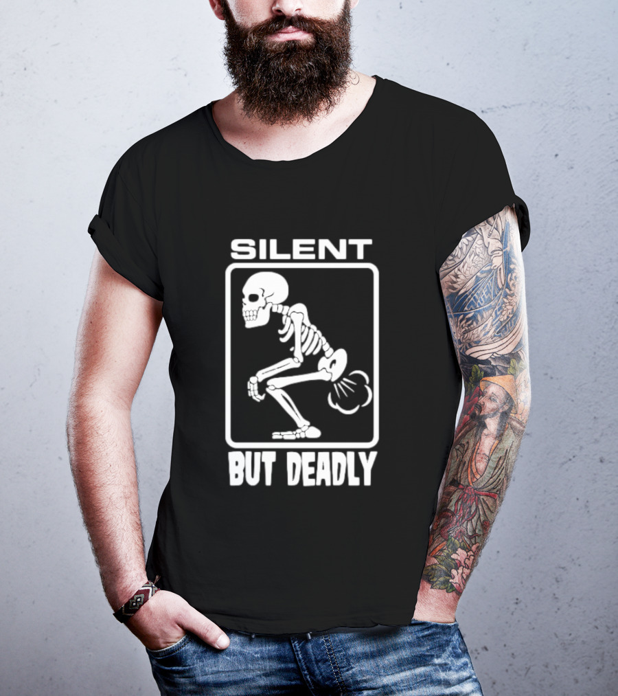 Silent But Deadly Skeleton Funny Halloween T-Shirt