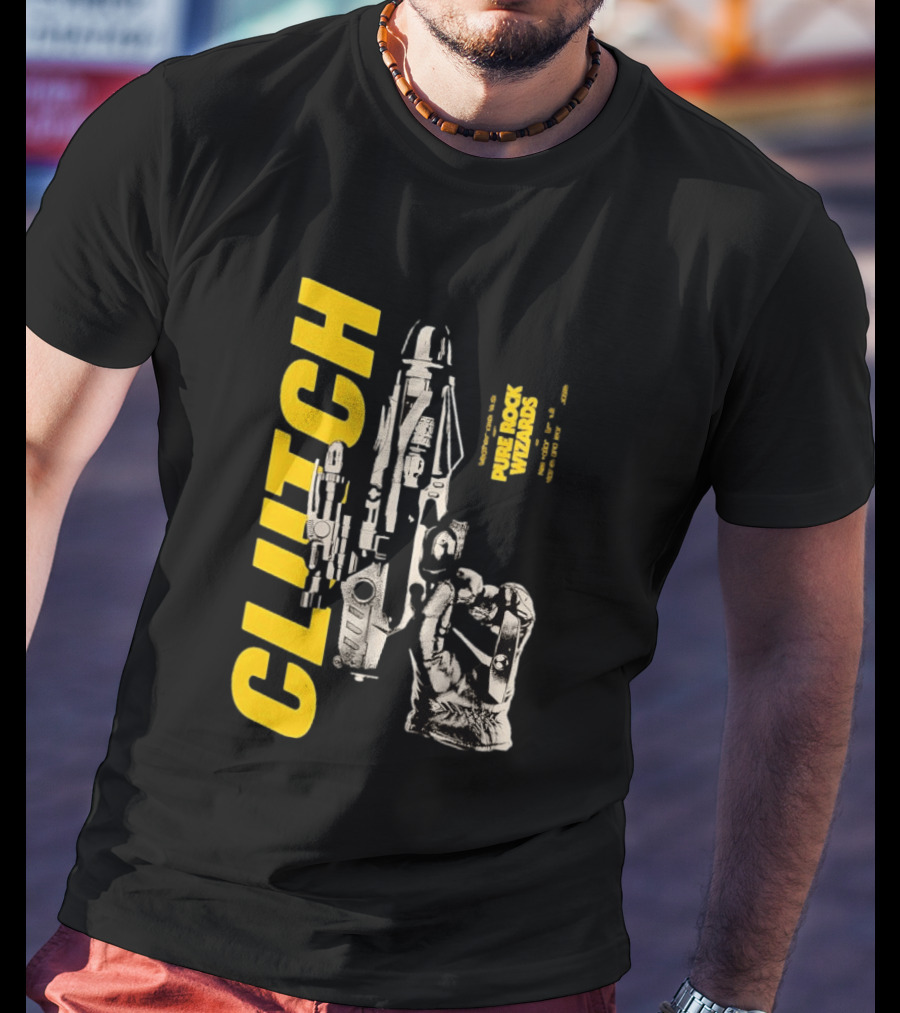 Clutch Pure Rock Wizards Tour Retro Sci Fi Mechanical Arm T-Shirt