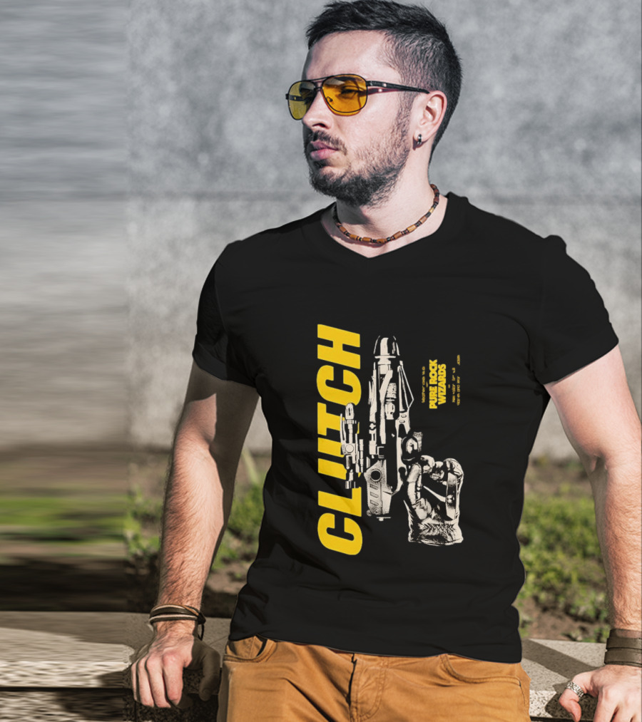 Clutch Pure Rock Wizards Tour Retro Sci Fi Mechanical Arm T-Shirt