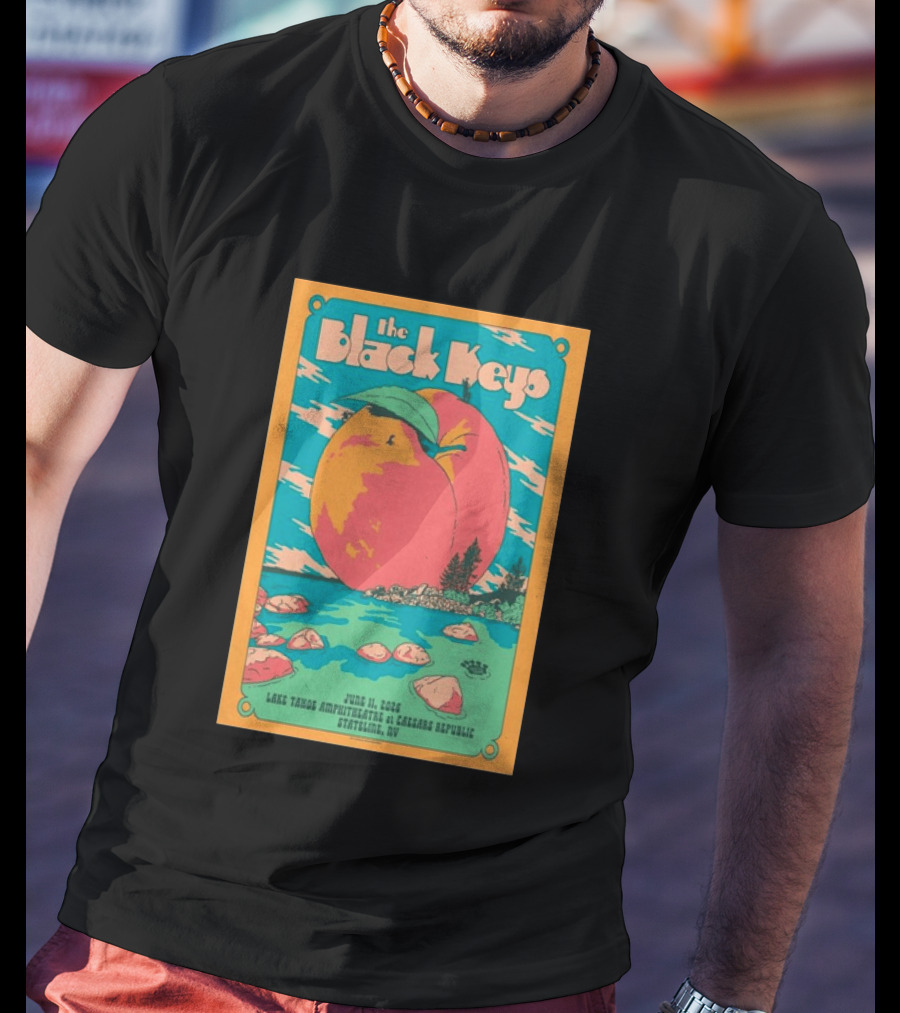 The Black Keys June 11 2026 Lake Tahoe Amphitheatre At Caesars Republic Stateline NV Peach T-Shirt