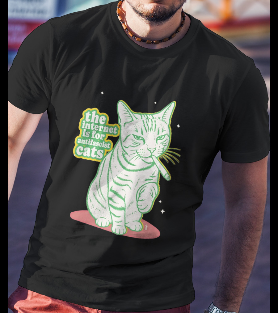 Antifascist Cats Internet Humor Smoky Cat Relaxation T-Shirt
