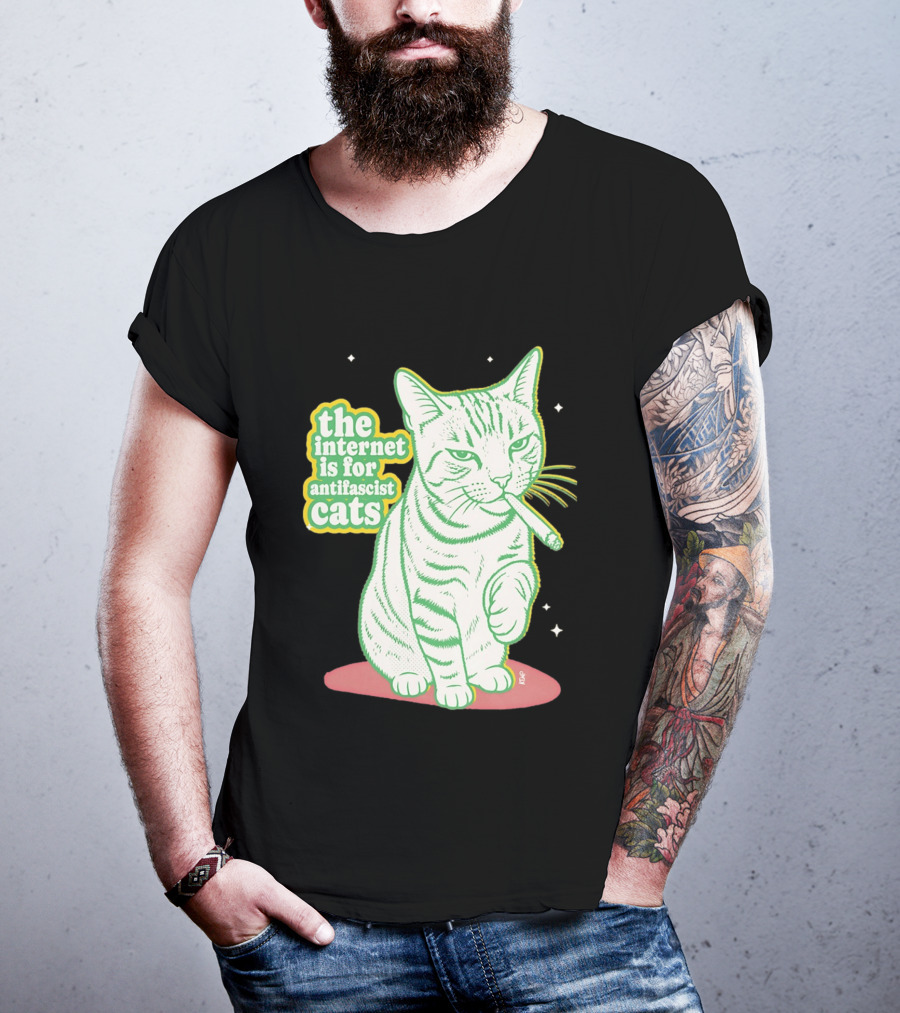 Antifascist Cats Internet Humor Smoky Cat Relaxation T-Shirt