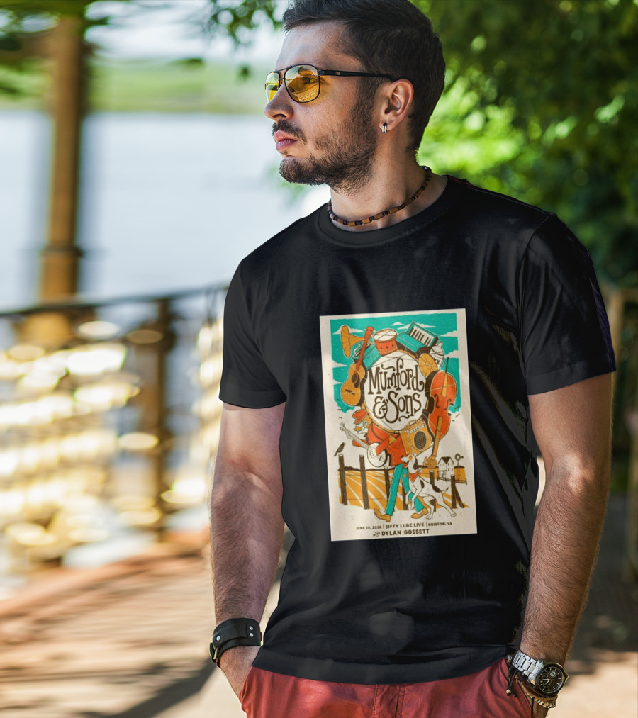 Mumford & Sons Dylan Gossett Jiffy Lube Live June 19 2026 Bristow Virginia T-Shirt