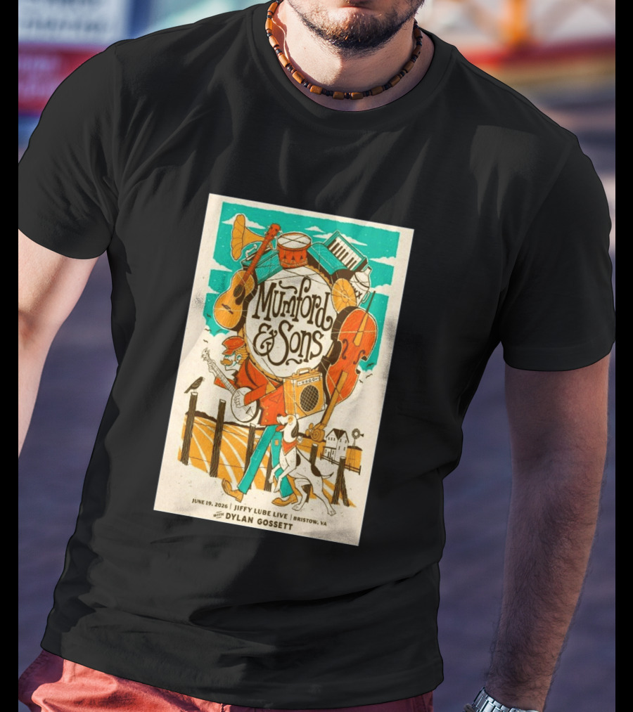 Mumford & Sons Dylan Gossett Jiffy Lube Live June 19 2026 Bristow Virginia T-Shirt