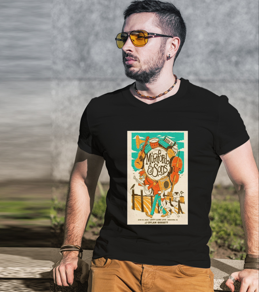 Mumford & Sons Dylan Gossett Jiffy Lube Live June 19 2026 Bristow Virginia T-Shirt