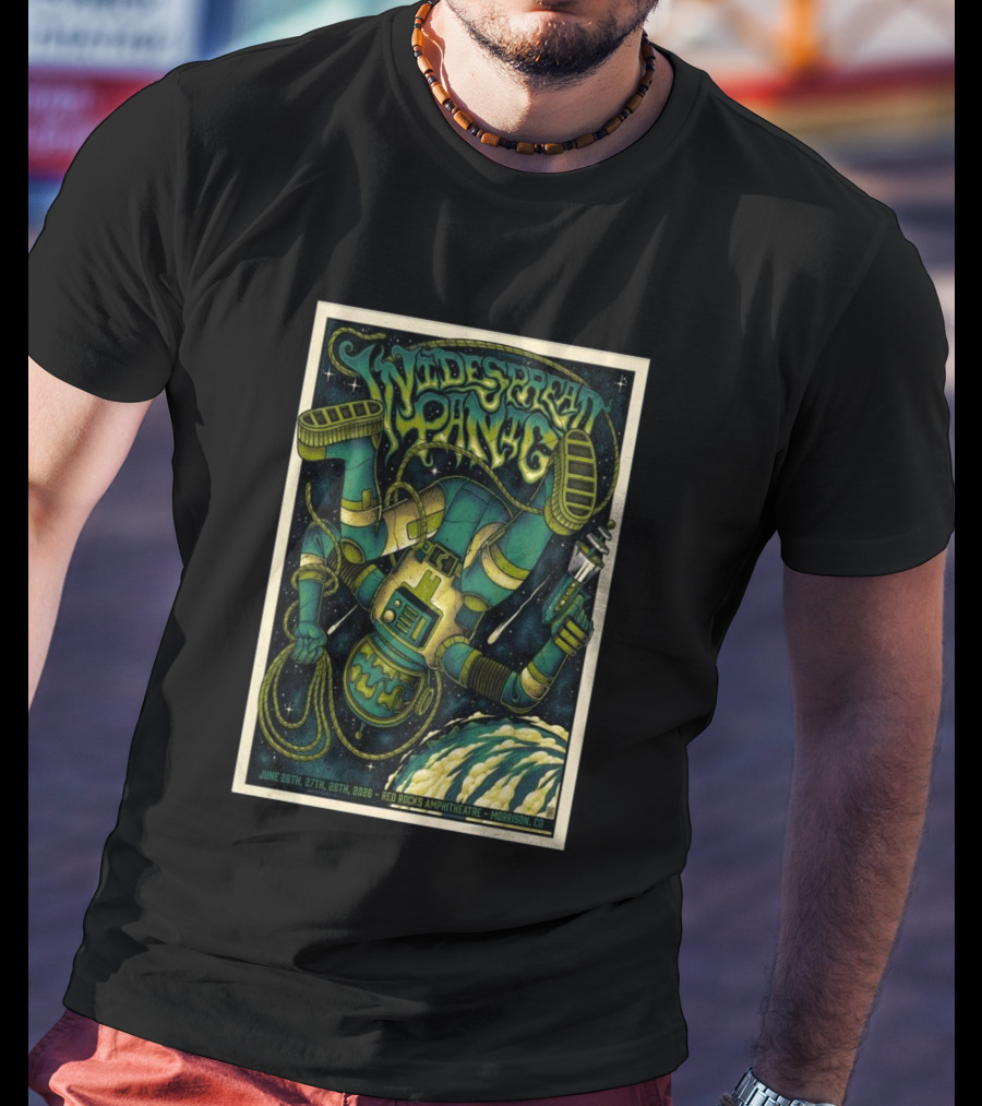 Widespread Panic Space Themed Red Rocks Amphitheatre Morrison CO June 26 27 28 2026 T-Shirt