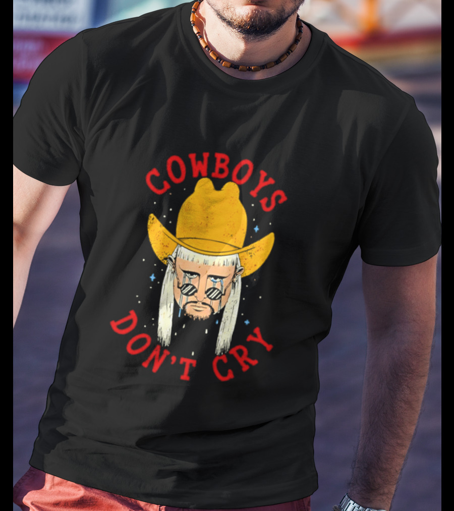 Oliver Tree Cowboys Don't Cry Large Yellow Hat Sad Face T-Shirt