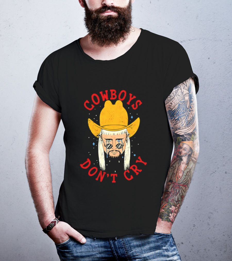 Oliver Tree Cowboys Don't Cry Large Yellow Hat Sad Face T-Shirt