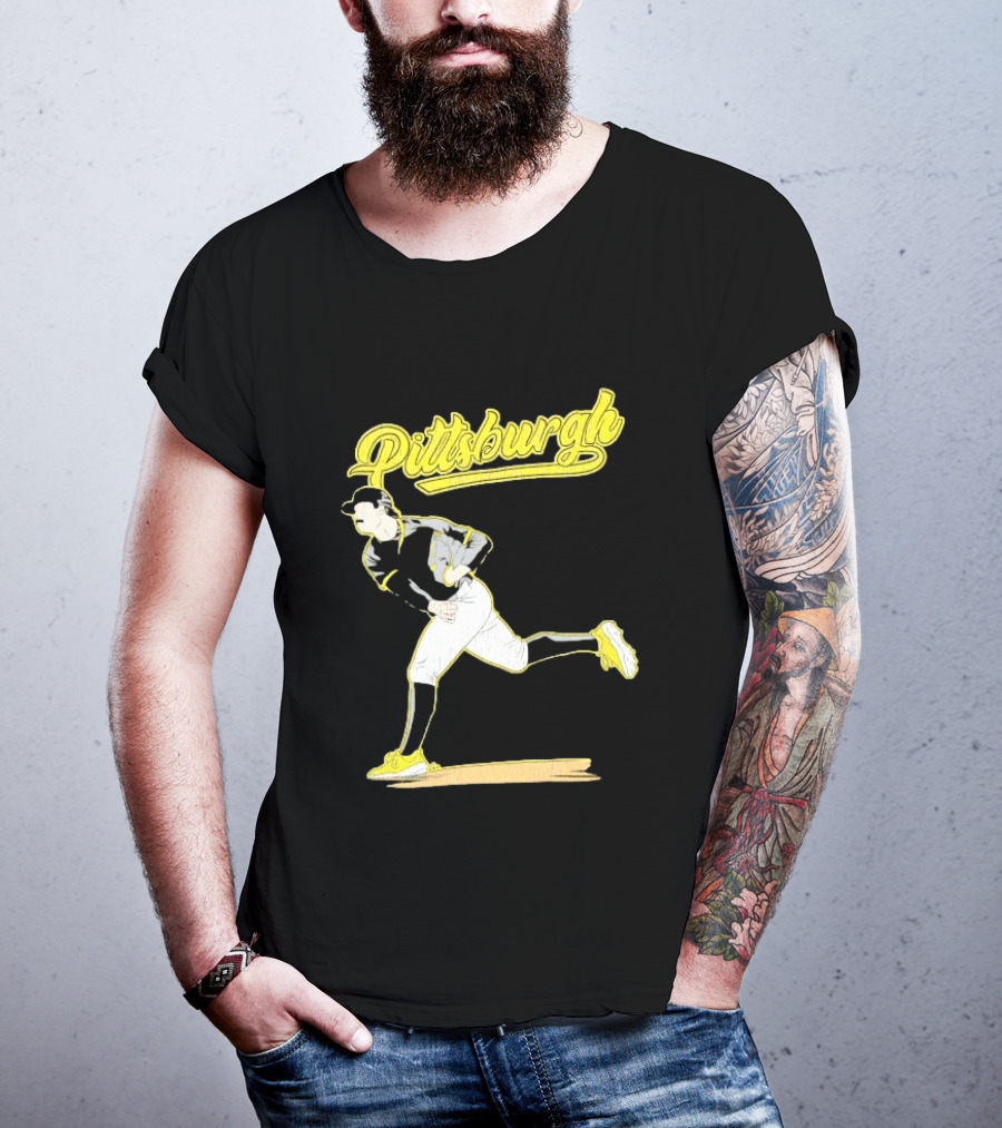 Pittsburgh Pirates Paul Skenes Baseball Player Throwing Action T-Shirt