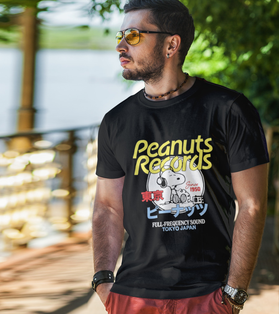 Peanuts Records Since 1950 Full Frequency Sound Tokyo Japan T-Shirt