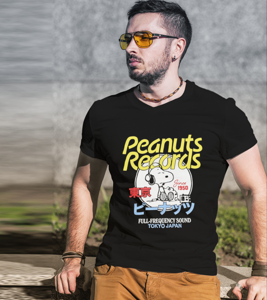 Peanuts Records Since 1950 Full Frequency Sound Tokyo Japan T-Shirt