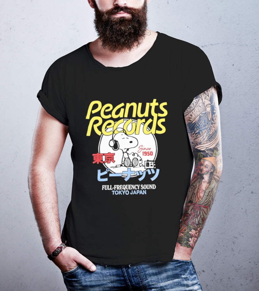 Peanuts Records Since 1950 Full Frequency Sound Tokyo Japan T-Shirt