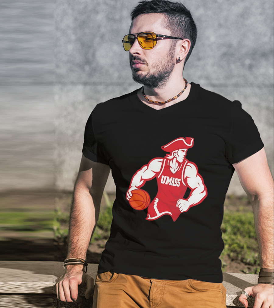 UMass University Of Massachusetts Minuteman Basketball Sam T-Shirt