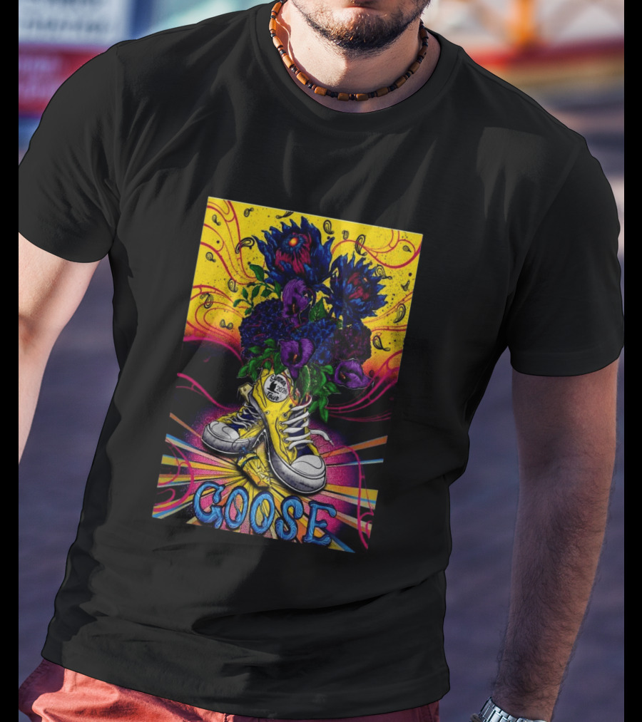 Goose Summer 2026 Tour Yellow Sneakers Floral Psychedelic T-Shirt