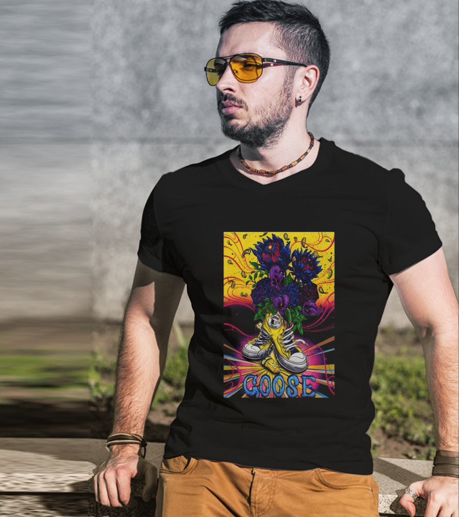 Goose Summer 2026 Tour Yellow Sneakers Floral Psychedelic T-Shirt