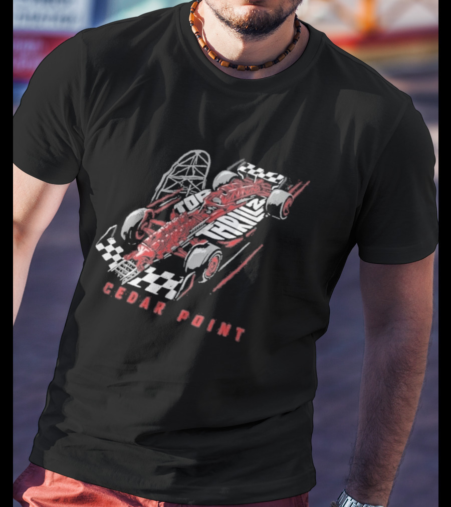 Cedar Point Top Thrill 2 GV Wordscape Racing Car T-Shirt
