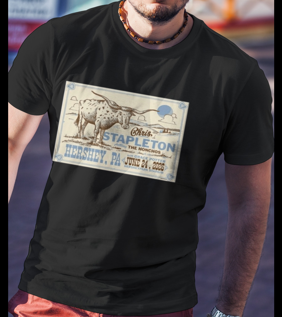 Chris Stapleton All American Road Show Hershey PA June 24 2026 With The Honchos And Grace Potter T-Shirt