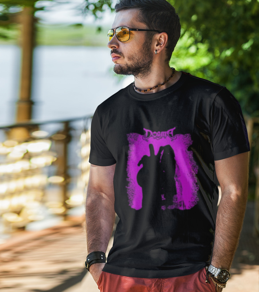 Dogma My Matricidal Purple Gothic Text With Pink Grunge Frame T-Shirt