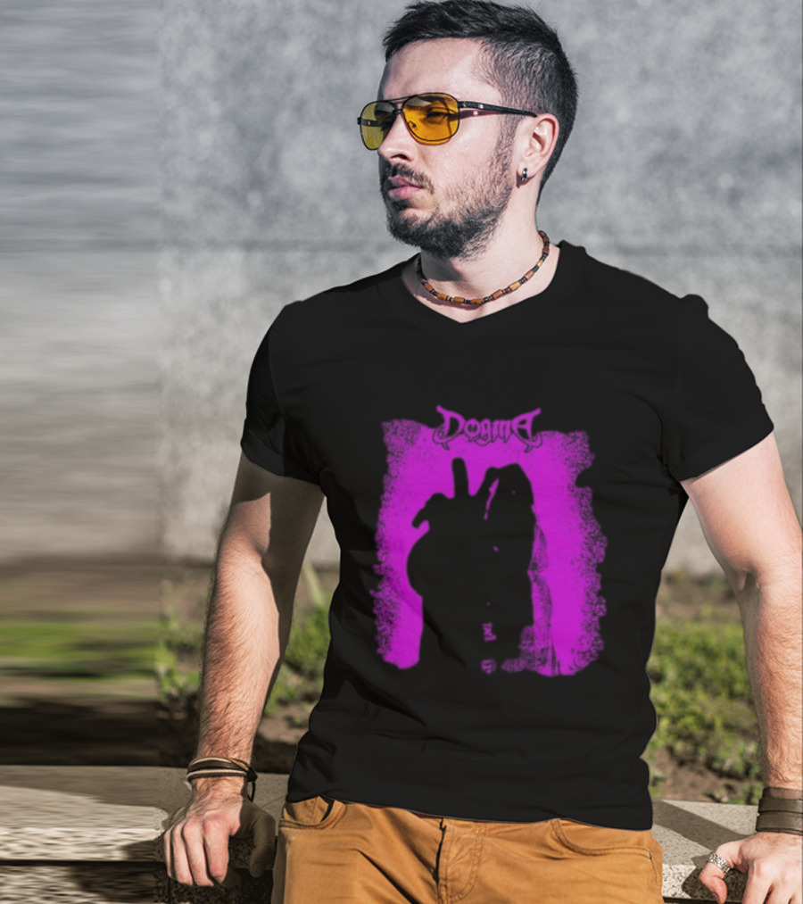 Dogma My Matricidal Purple Gothic Text With Pink Grunge Frame T-Shirt