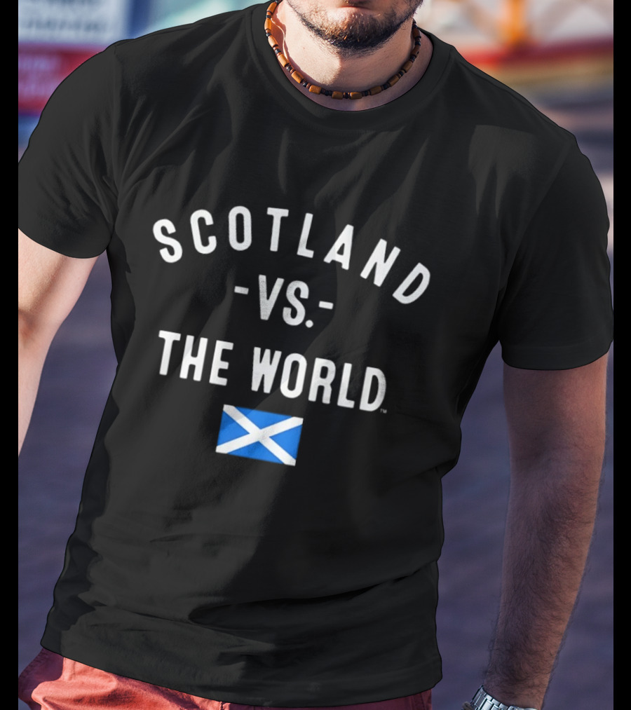 Scotland Vs The World Flag Scottish Pride Iconic St Andrew's Cross T-Shirt