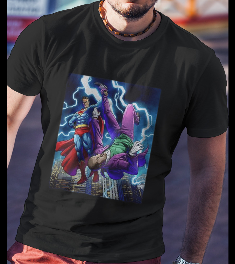 Shai Gilgeous Alexander Thunder Vs Joker And Denver Superhero Clash T-Shirt
