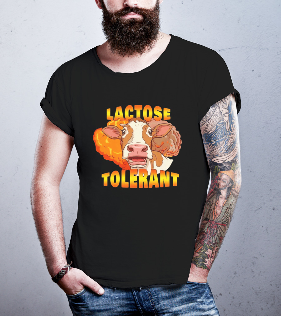 Lactose Tolerant Cow Explosion Dairy Humor T-Shirt