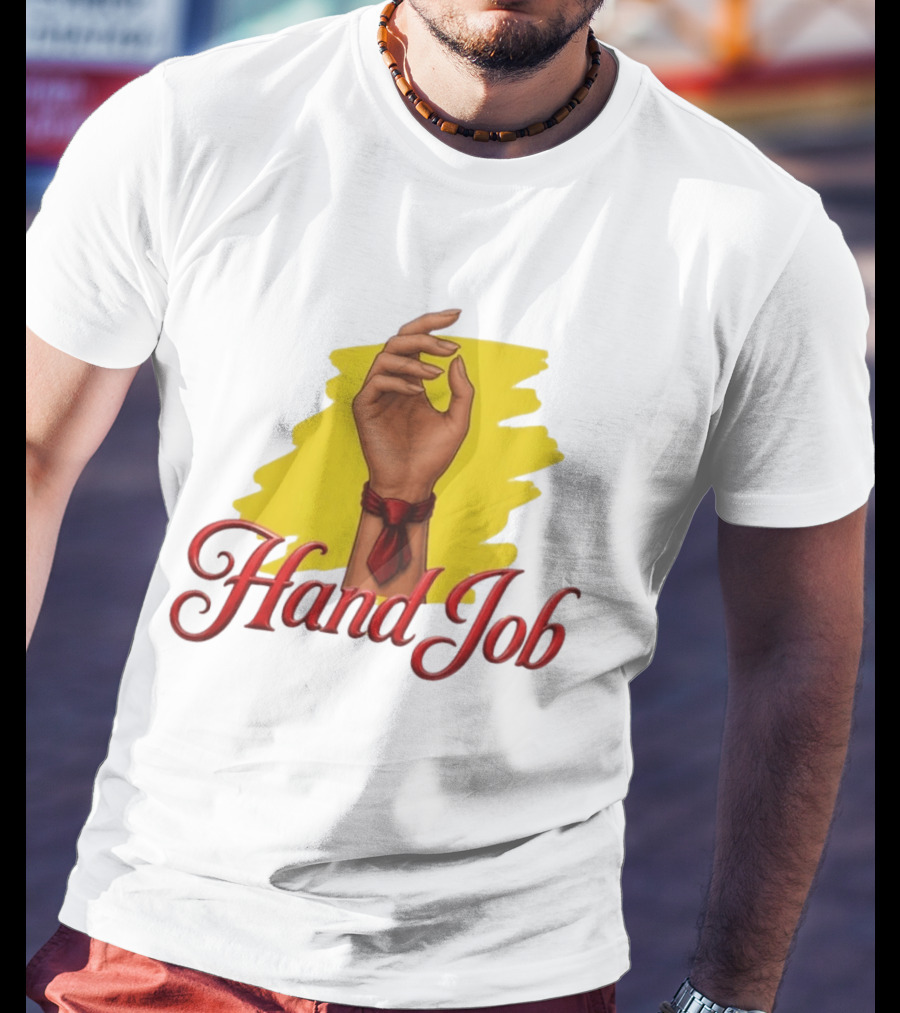 Hand Job Humor Double Entendre Red Tie Playful T-Shirt