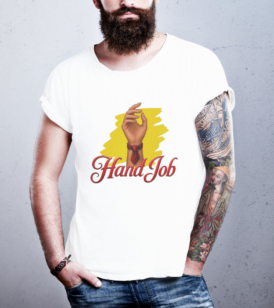 Hand Job Humor Double Entendre Red Tie Playful T-Shirt