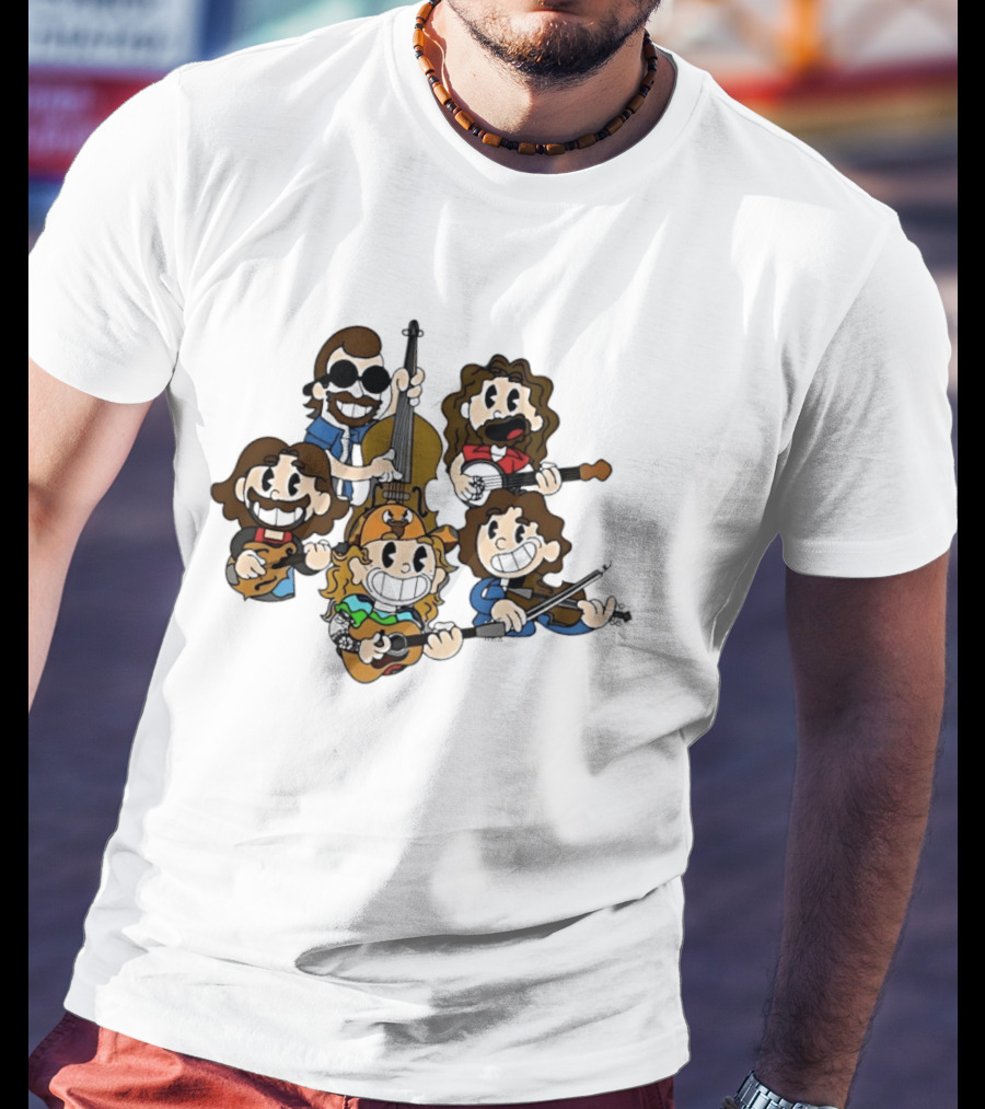 Peanuts Billy Strings Cartoon Band Characters Playing Instruments T-Shirt