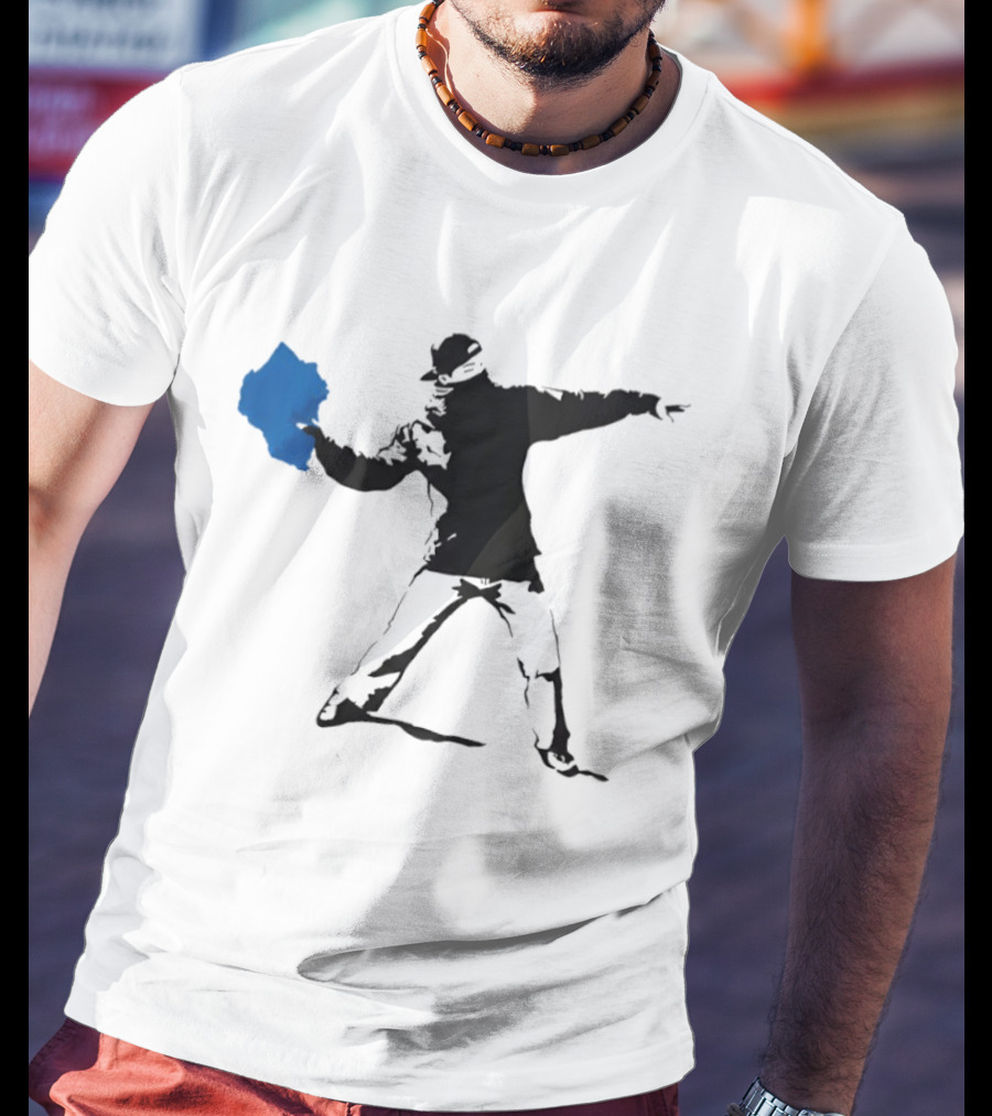 Blue Strip Paint Thrower Algae Political Team Concept T-Shirt