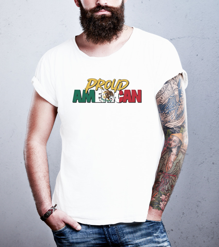 Proud American Mexico Eagle Flag Patriotic T-Shirt