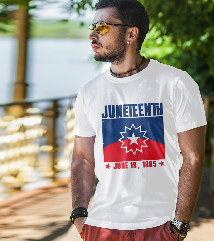 Juneteenth Red White Blue Freedom Flag June 19 1865 Emancipation Day T-Shirt