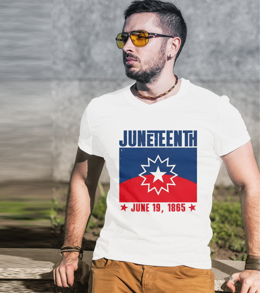 Juneteenth Red White Blue Freedom Flag June 19 1865 Emancipation Day T-Shirt