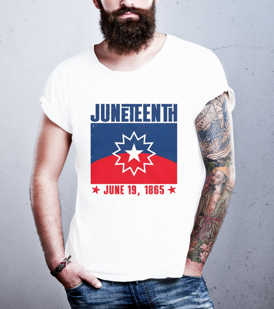 Juneteenth Red White Blue Freedom Flag June 19 1865 Emancipation Day T-Shirt