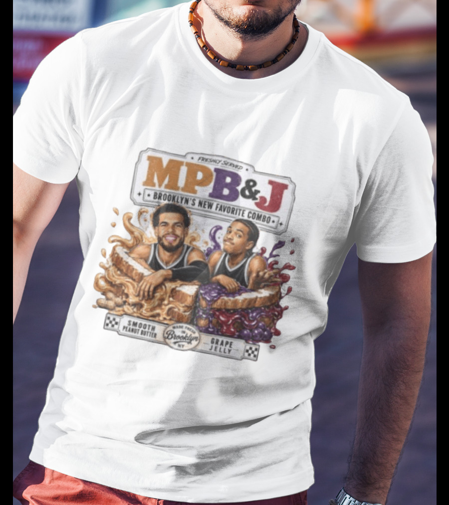 Freshly Served MPB & J Brooklyn's New Favorite Combo Smooth Peanut Butter Grape Jelly T-Shirt