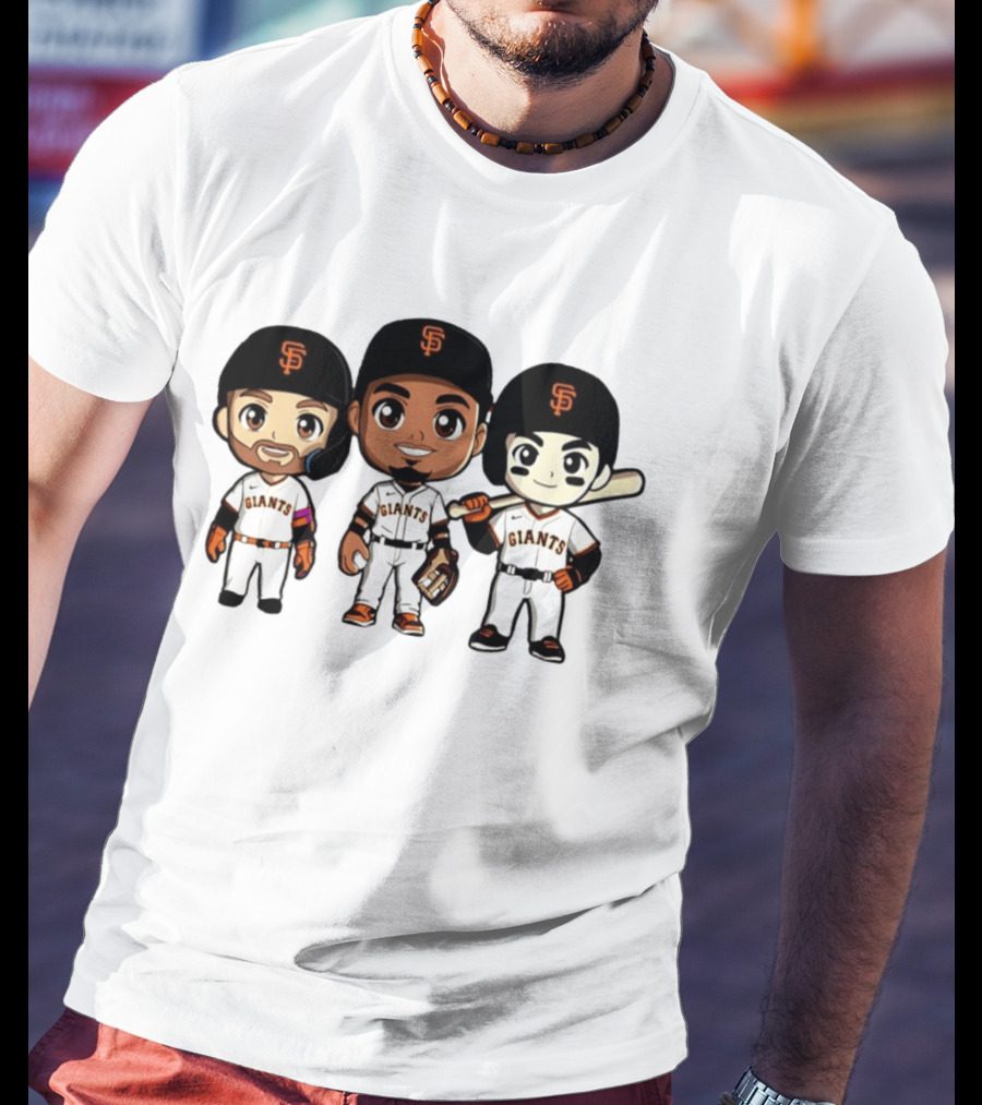 San Francisco Giants Chibi Players MLB Baseball Giants Team Sports Characters T-Shirt