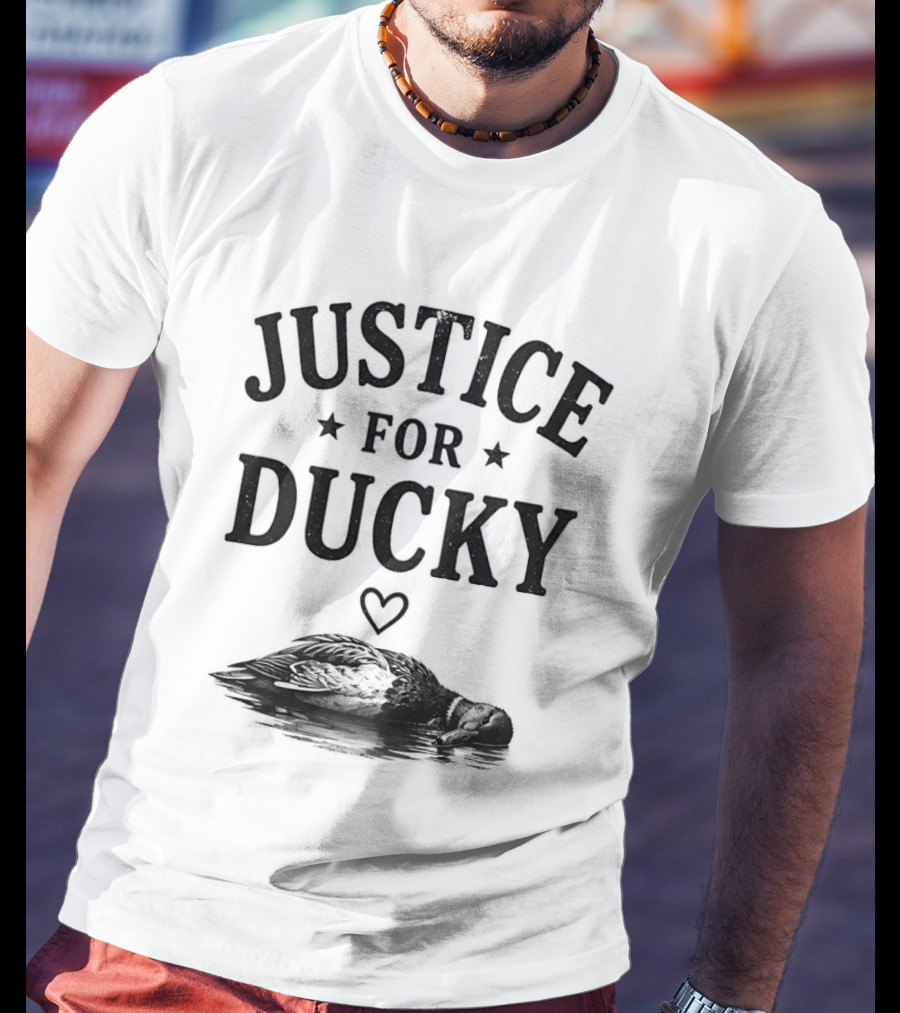 Justice For Ducky Floating Duck With Heart T-Shirt