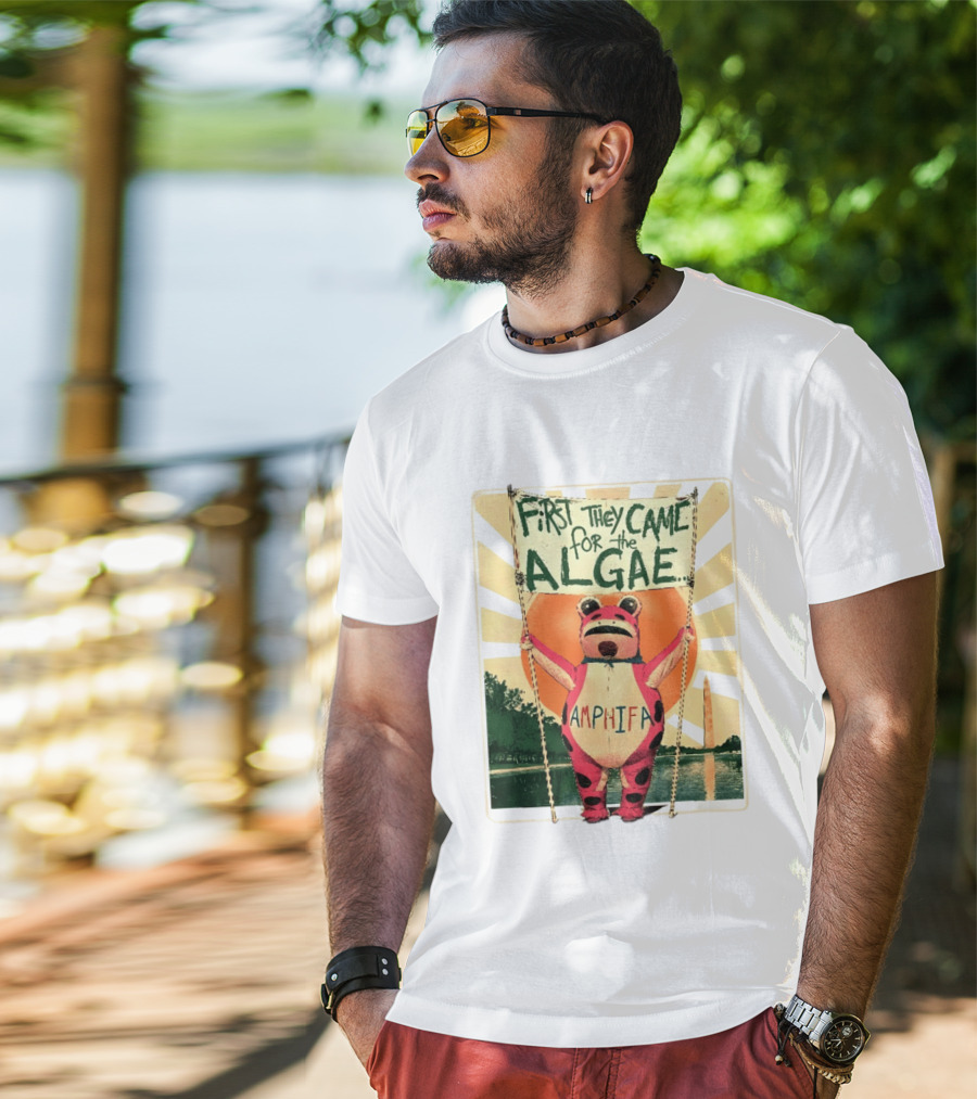 First They Came For The Algae Amphifa Frog Sunburst Protest T-Shirt