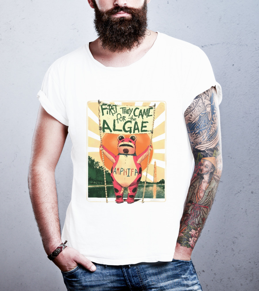 First They Came For The Algae Amphifa Frog Sunburst Protest T-Shirt