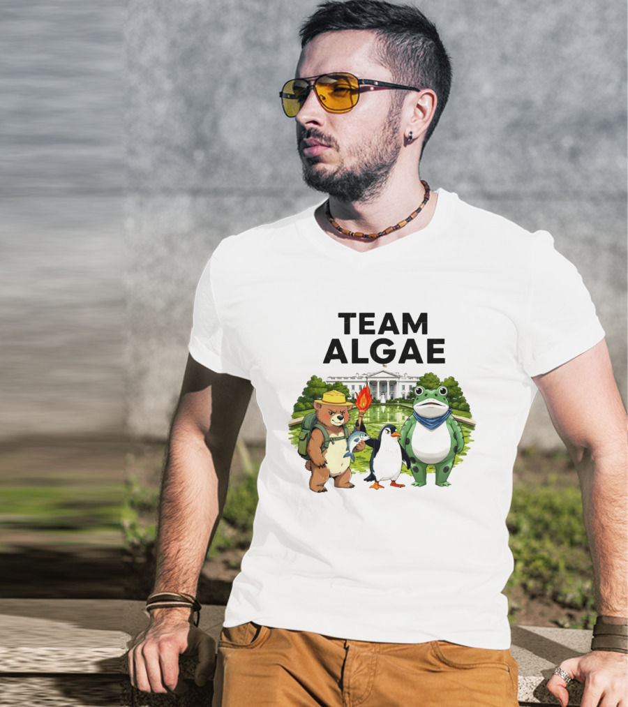 Team Algae Frog Penguin Bear White House 2026 Make Algae Great Again T-Shirt