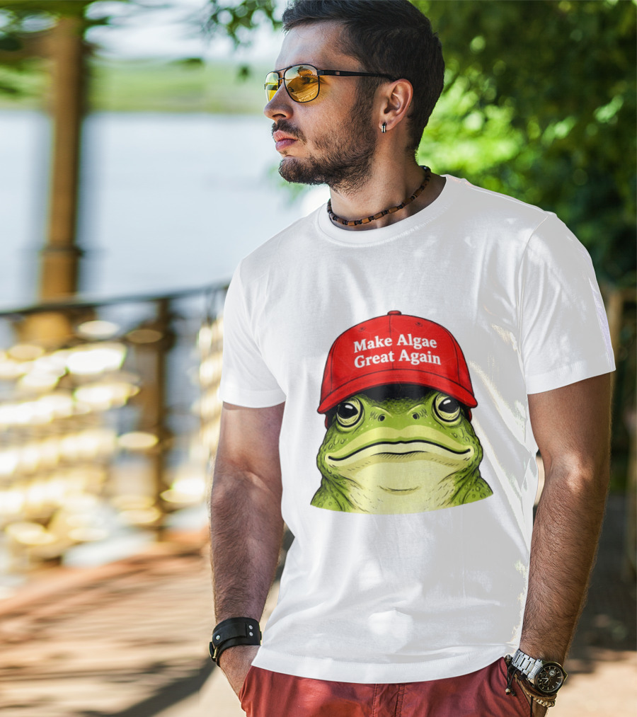 Frog Team Algae Make Algae Great Again Hat Patriotic American Flag 2026 T-Shirt