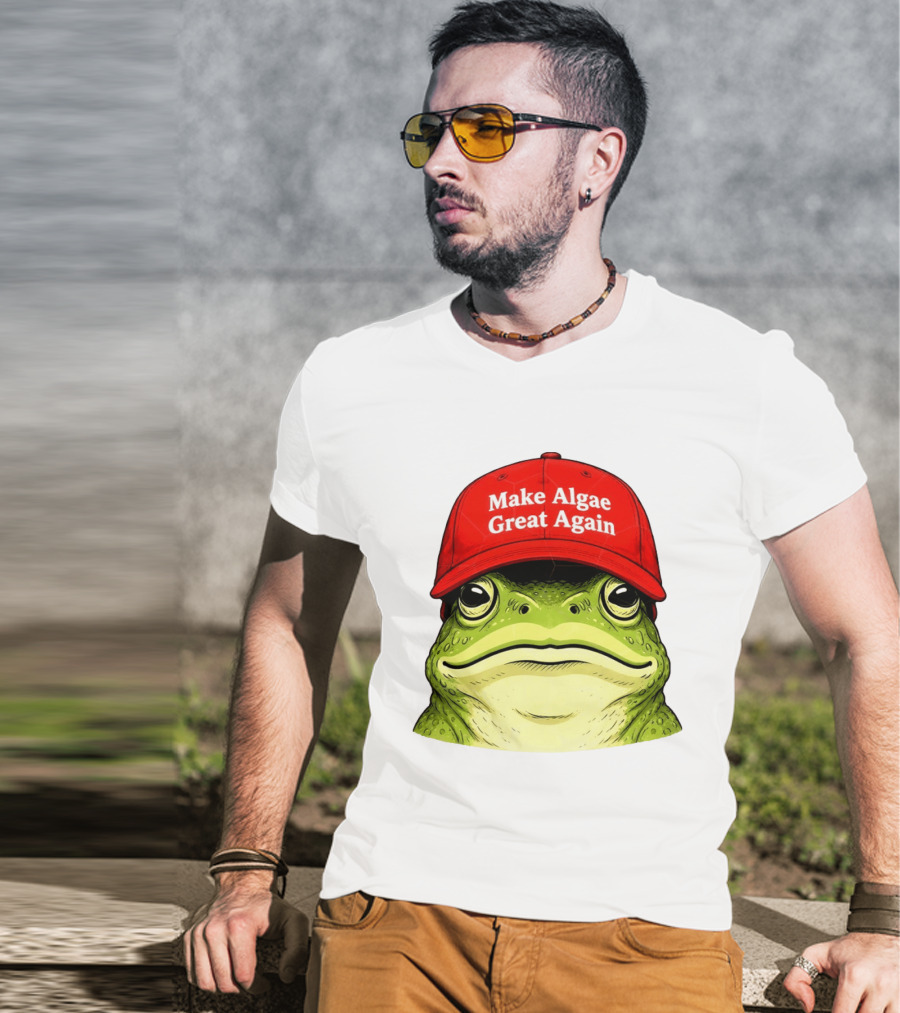 Frog Team Algae Make Algae Great Again Hat Patriotic American Flag 2026 T-Shirt