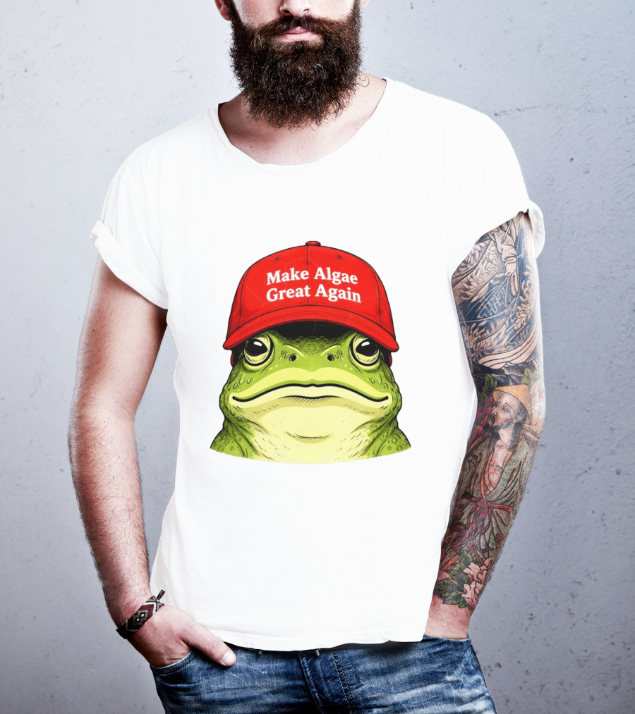 Frog Team Algae Make Algae Great Again Hat Patriotic American Flag 2026 T-Shirt