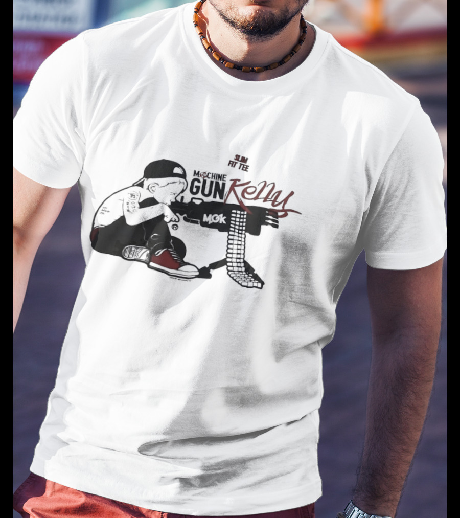 Machine Gun Kelly Slim Fit Black And Red Kid T-Shirt
