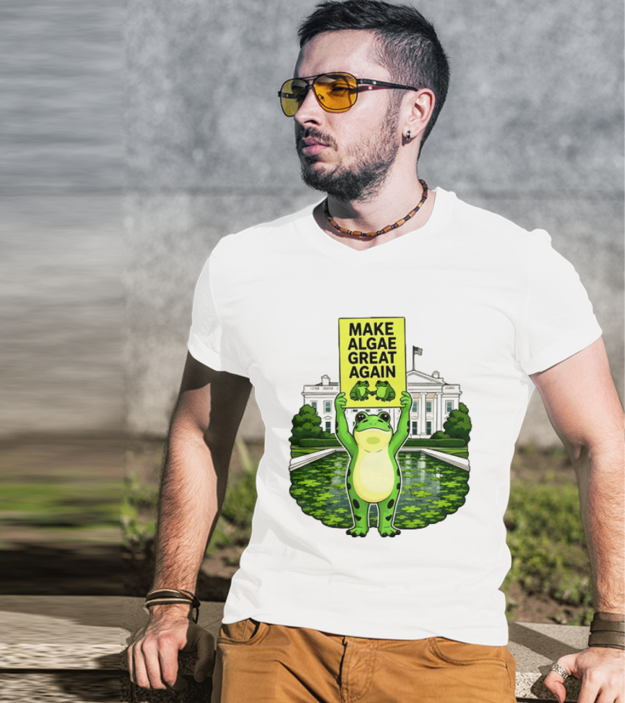 Frogs Team Algae Make Algae Great Again At White House 2026 T-Shirt